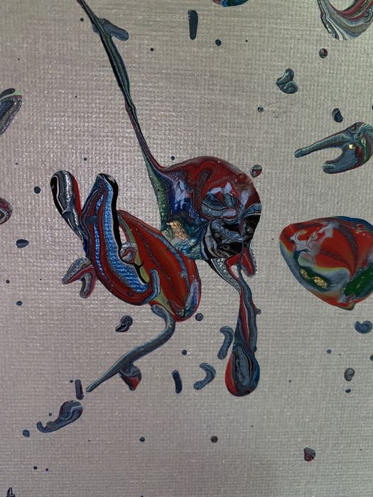 Obraz Abstrakcja „Ptaki” akwarela na płótnie 60x80 cm