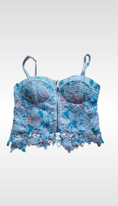 Damski koronkowy crop top