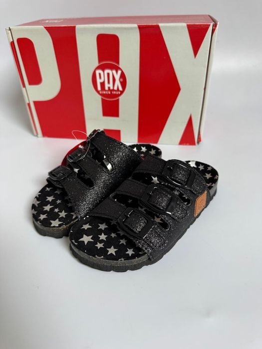 Nowe klapki dziecięce PAX EDDA czarne 28