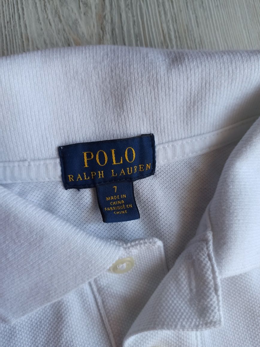 Білосніжне поло  Ralph Lauren 7 років