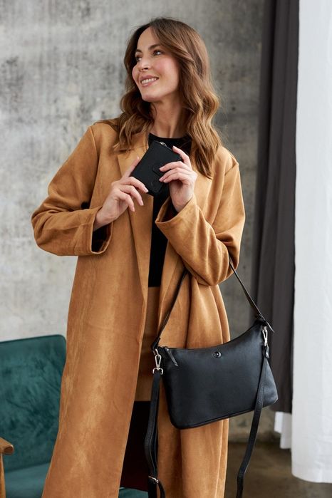 skórzana torebka damska w zestawie z portfelem - peterson