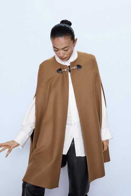 Осінь Zara кейп пончо пальто тренд 2025 весна