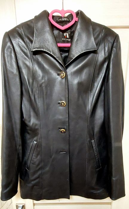 Продам КОЖАный  пиджак черный