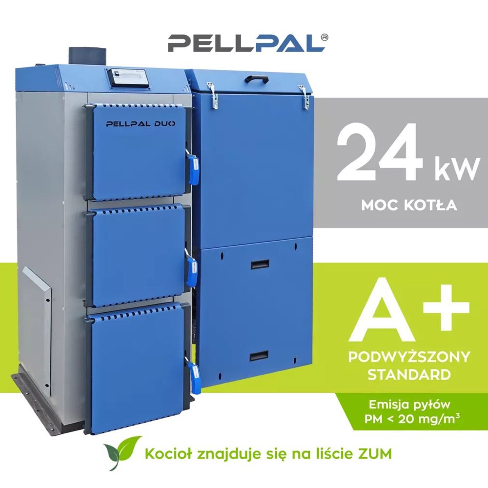 Kocioł na pellet PELLPAL DUO 24 KW - 5 KLASA ECODESIGN A+