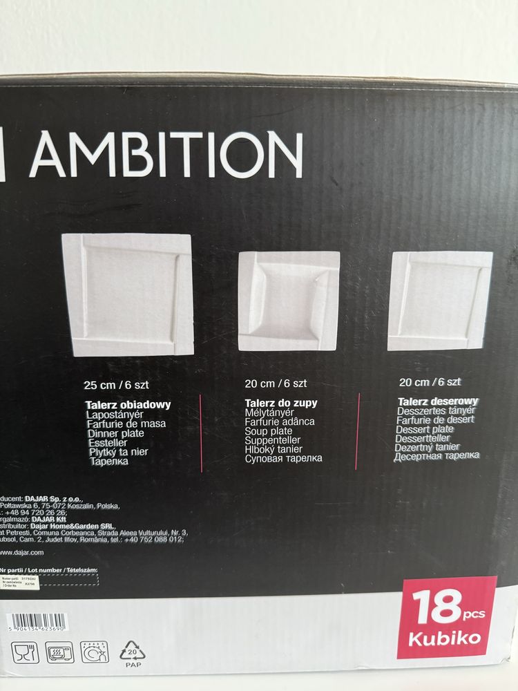 Nowy serwis obiadowy AMBITION Kubiko – 18 elementów