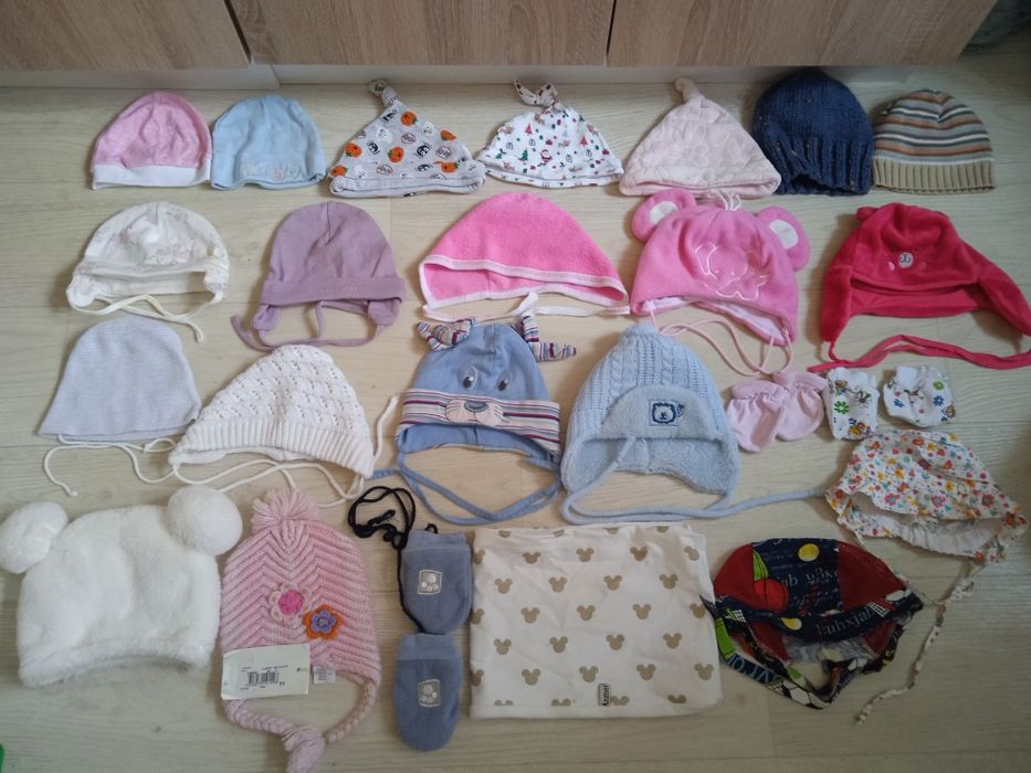 Шапка 0-3 шапочка зима демисезон чепчик царапки