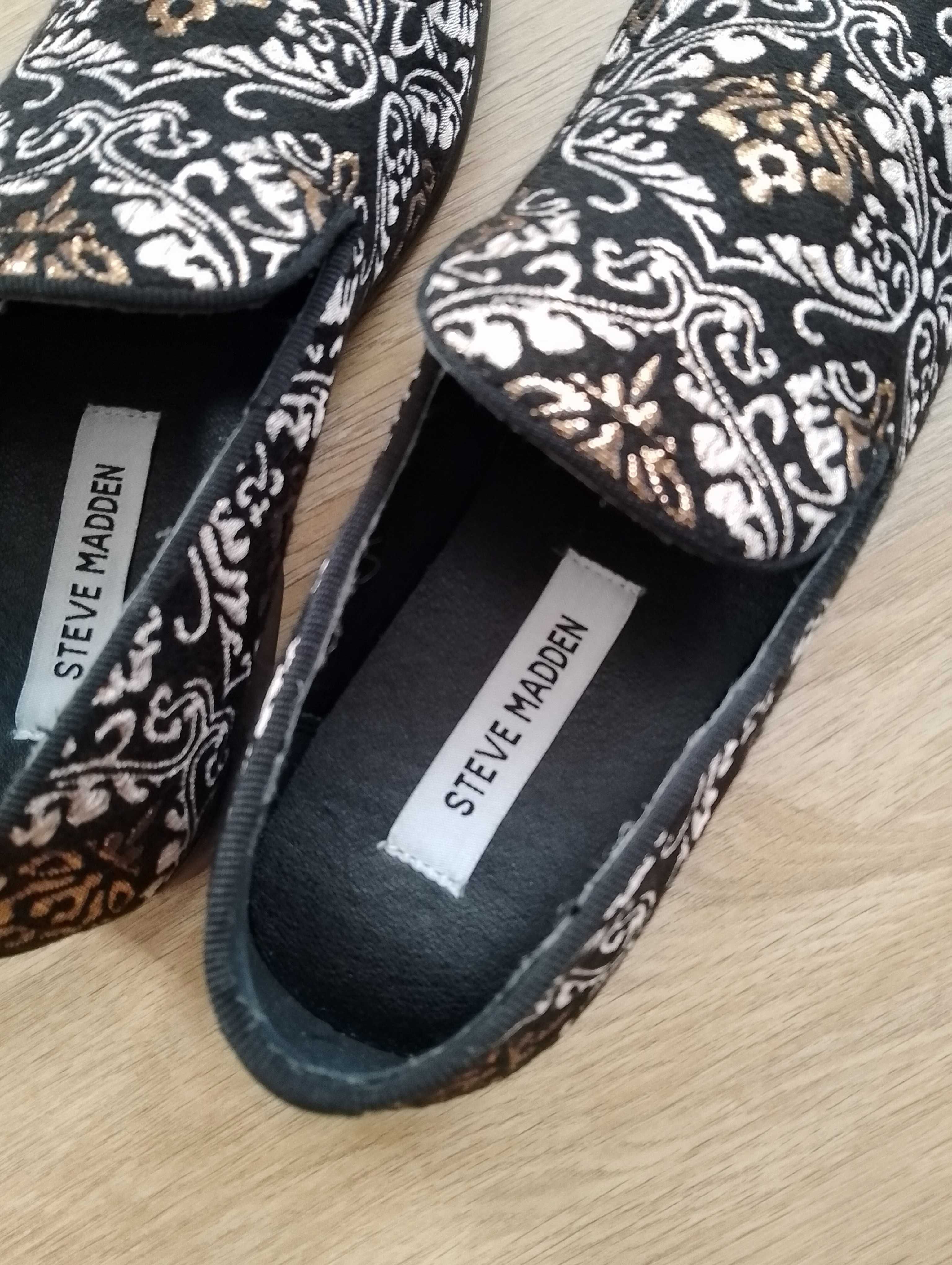 Steve Madden damskie zdobione wzorzyste mokasyny pantofle rozm. 40