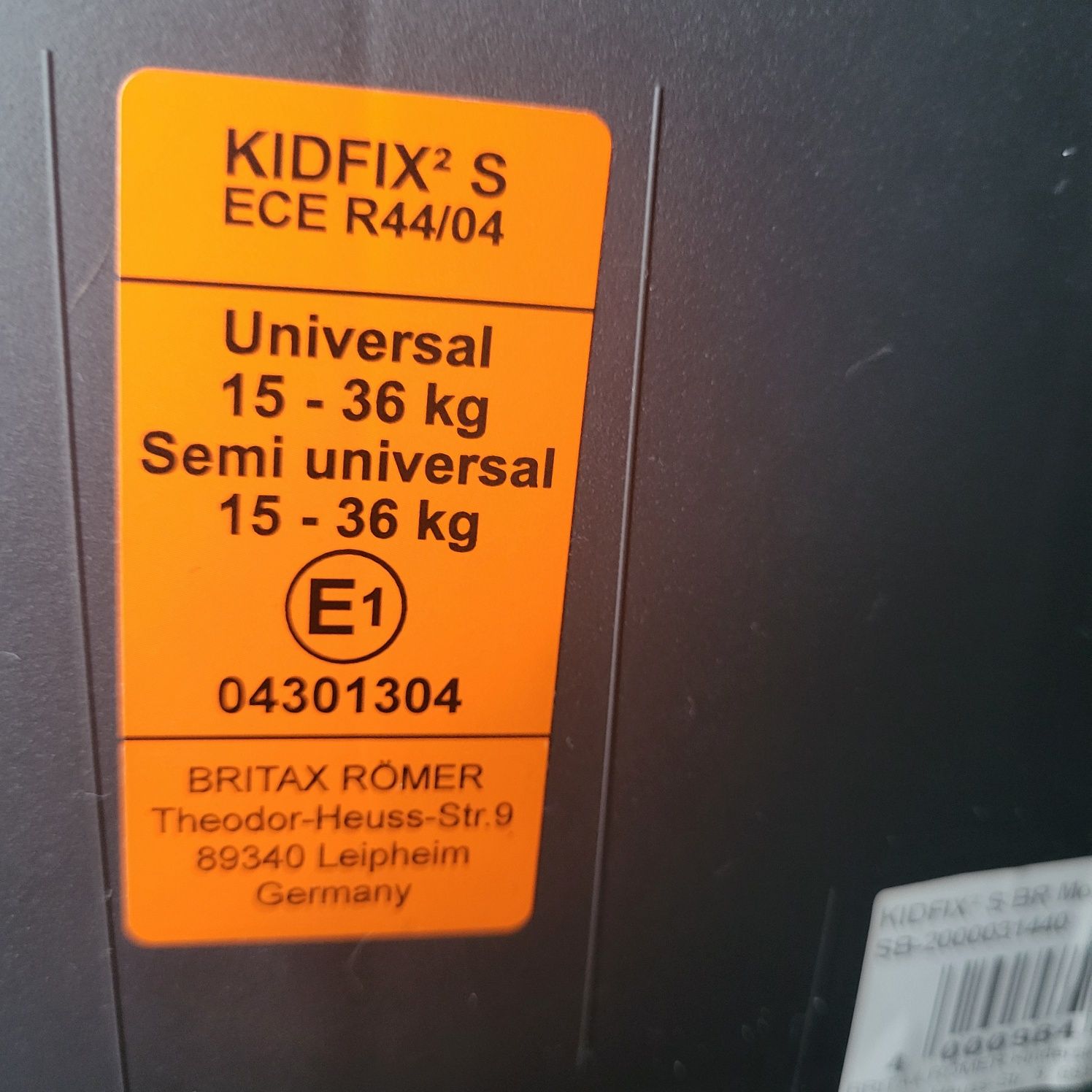 fotelik 15-36 Britax Romer KIDFIX 2S isofix