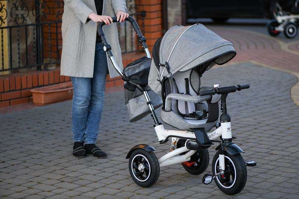 ROWEREK Trójkołowy Dziecięcy TRIKE FIX Spacerówka WÓZEK z Prowadnikiem