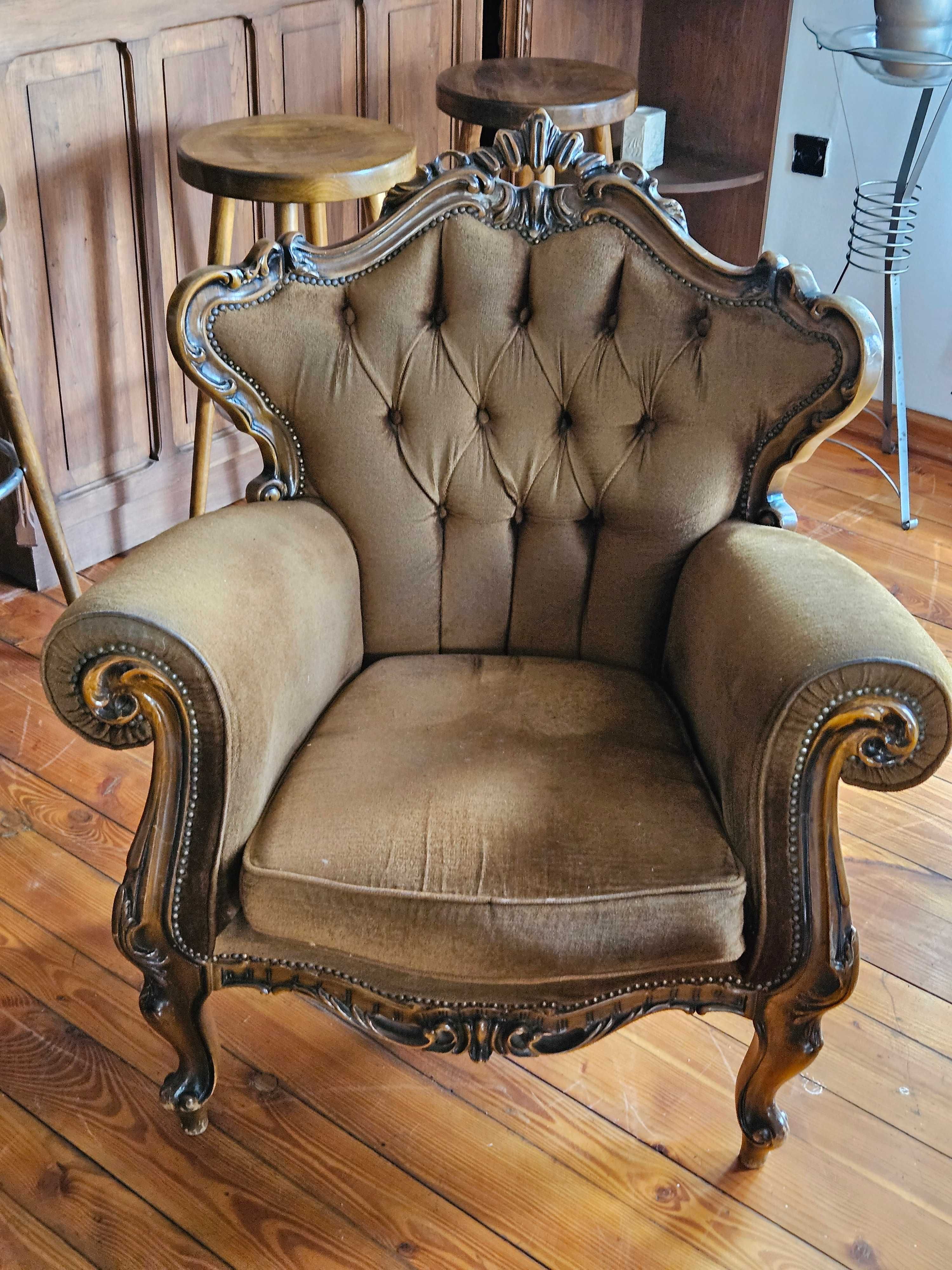 Sofa 3 osobowa plus 2 fotele Barok styl Ludwik