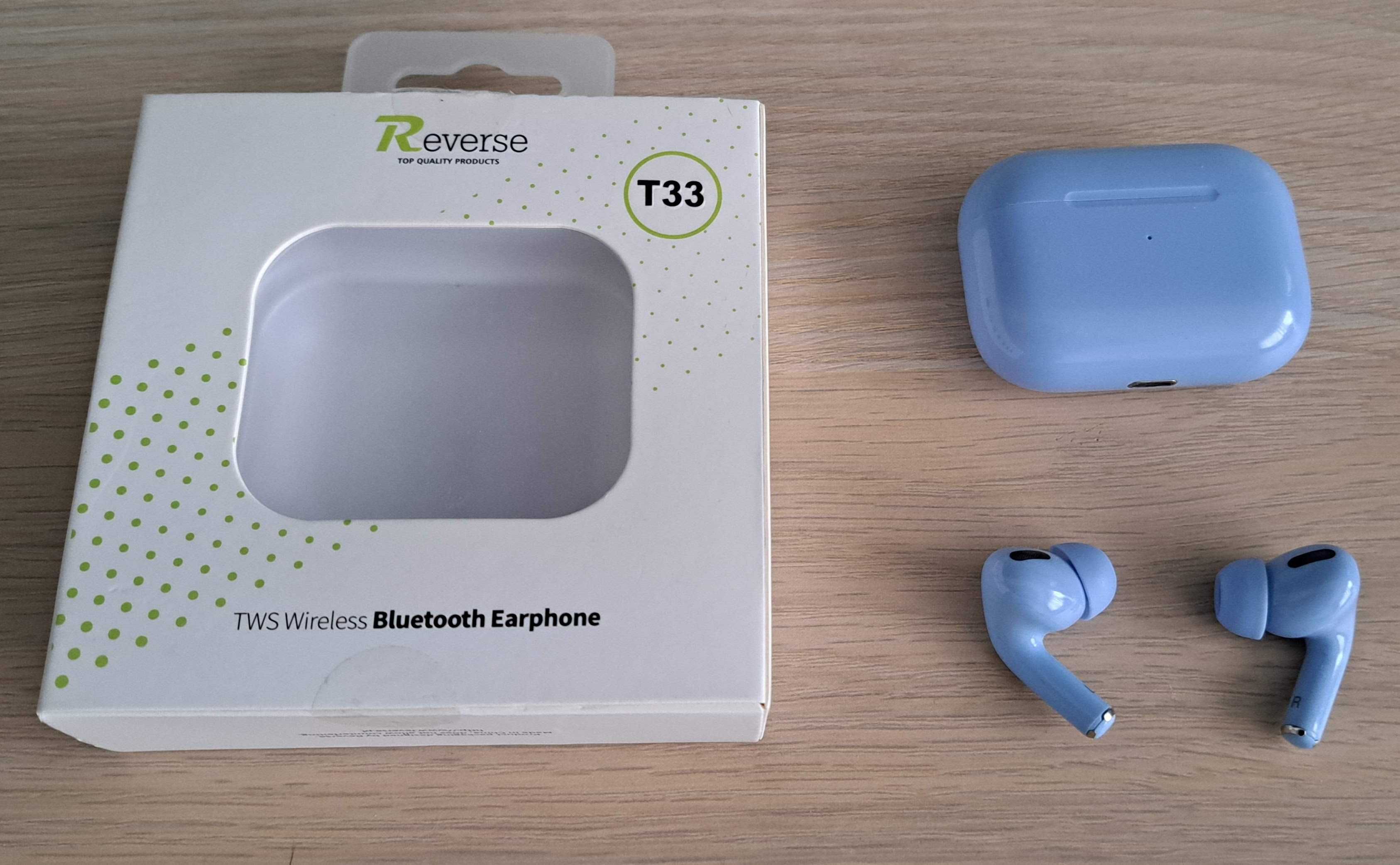 Słuchawki Bluetooth bezprzewodowe Reverse T33 niebieskie