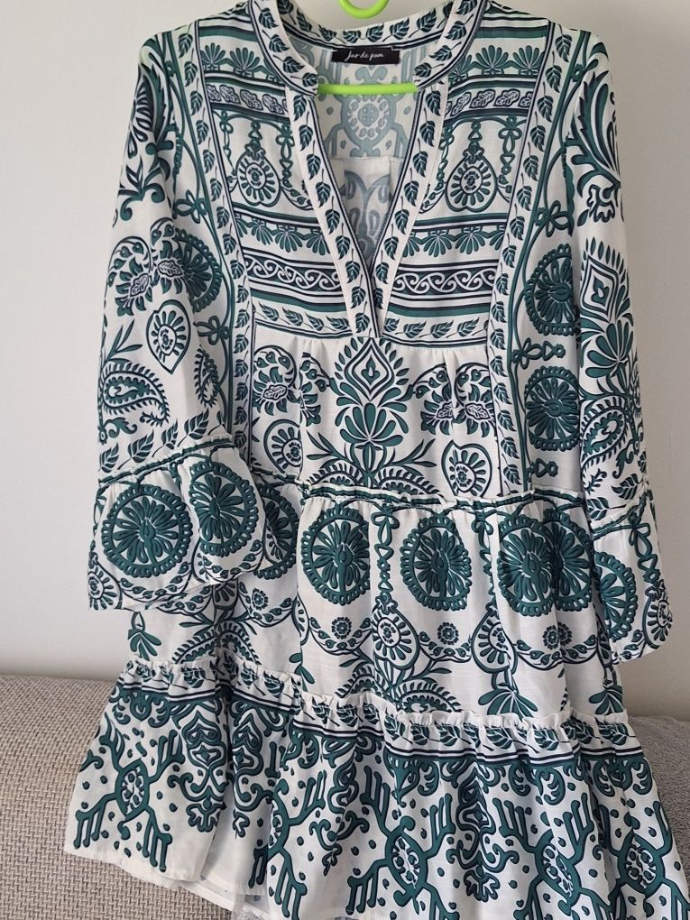 Sukienka damska zwiewna przewiewna boho rustykalna 38 M