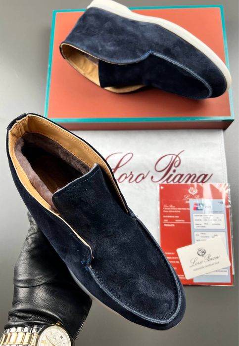 Лофери Loro Piana чоловічі замшеві лофери лоро піана чоловічі хутряні