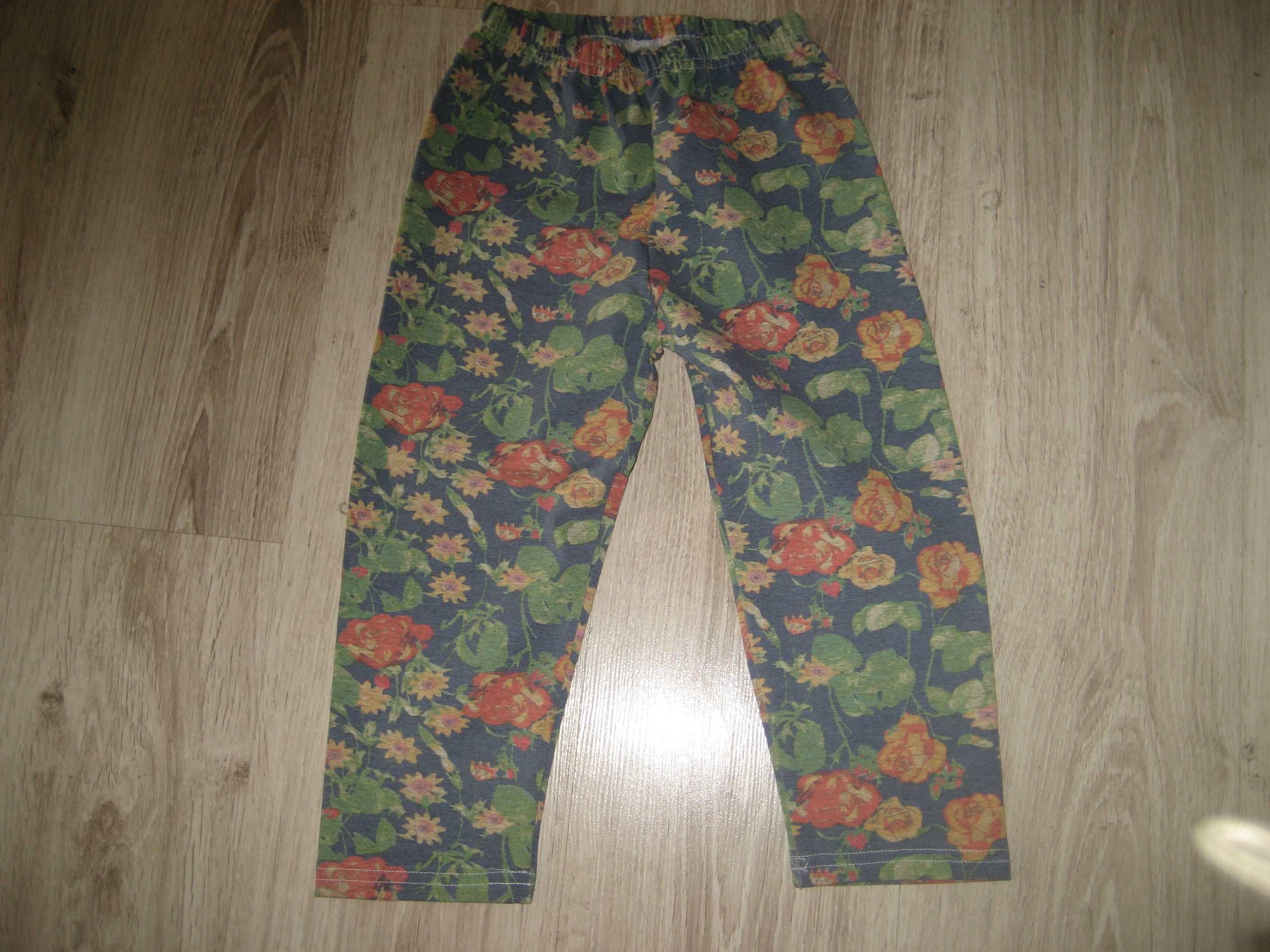 kolorowe getry 3/4 z lycrą 140