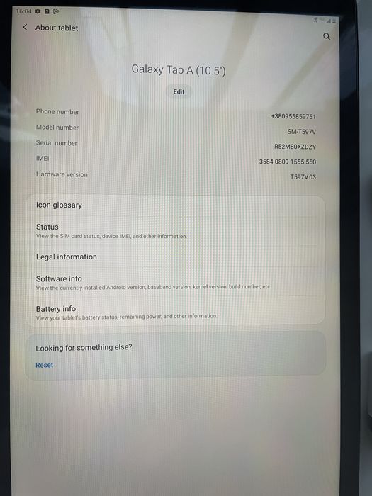 Планшет Samsung Galaxy Tab A 10.5 Lte