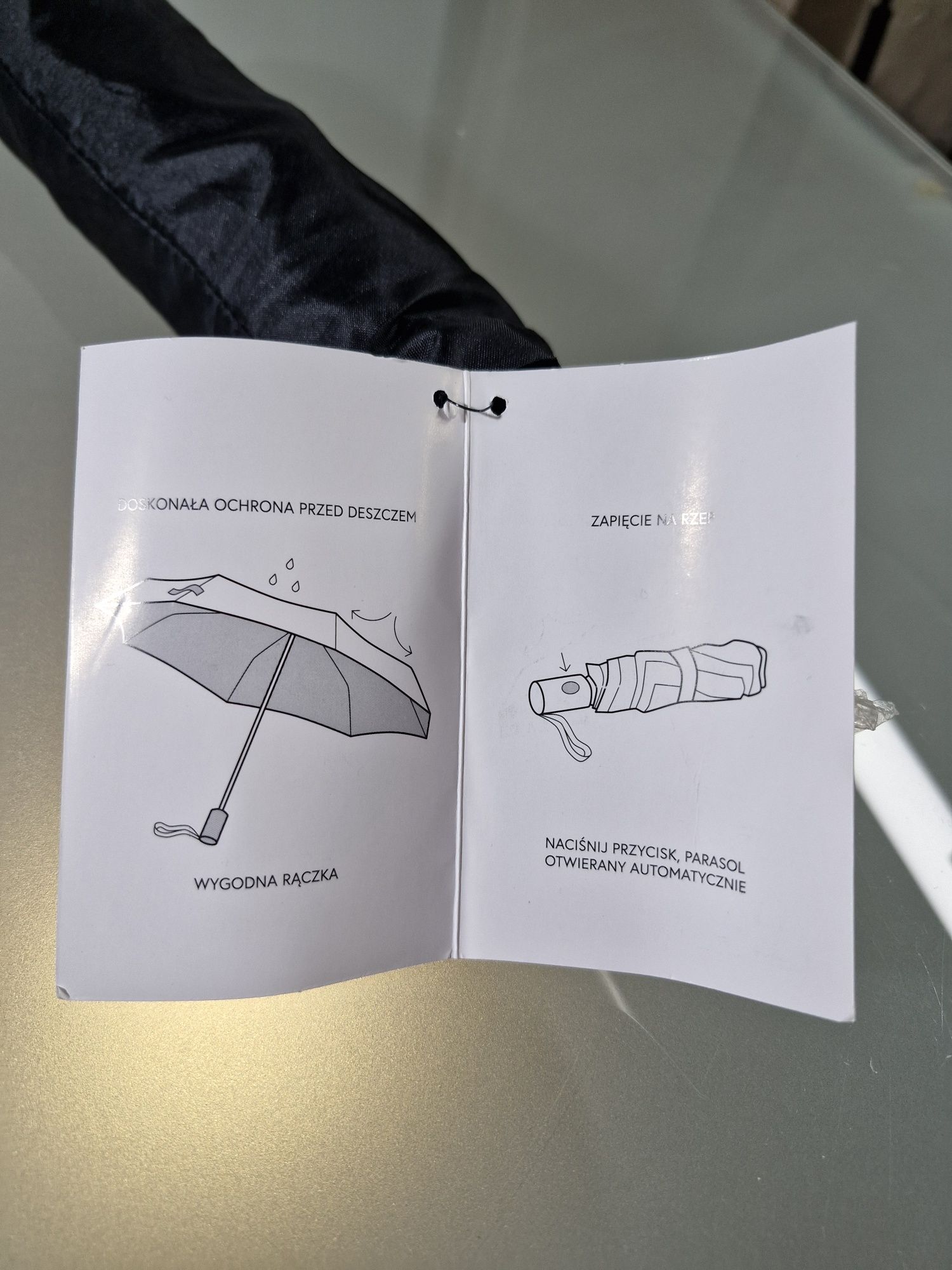 Parasol Automatyczny Składany Czarny 110 cm Cleve