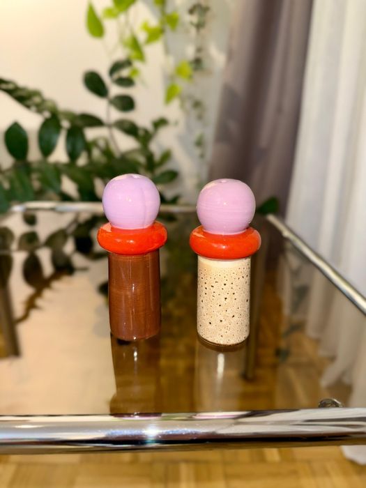 Designerski zestaw Ceramiczny do kuchni solniczka pieprzniczka pop art