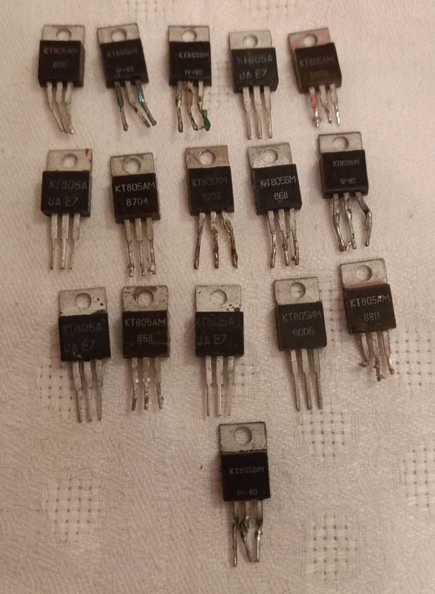 КТ818А, 819А,Б,В,Г, 853А,Б,Г, 863А, 829А,Б, 837Б,Д, 872А, 805АМ, 807Б