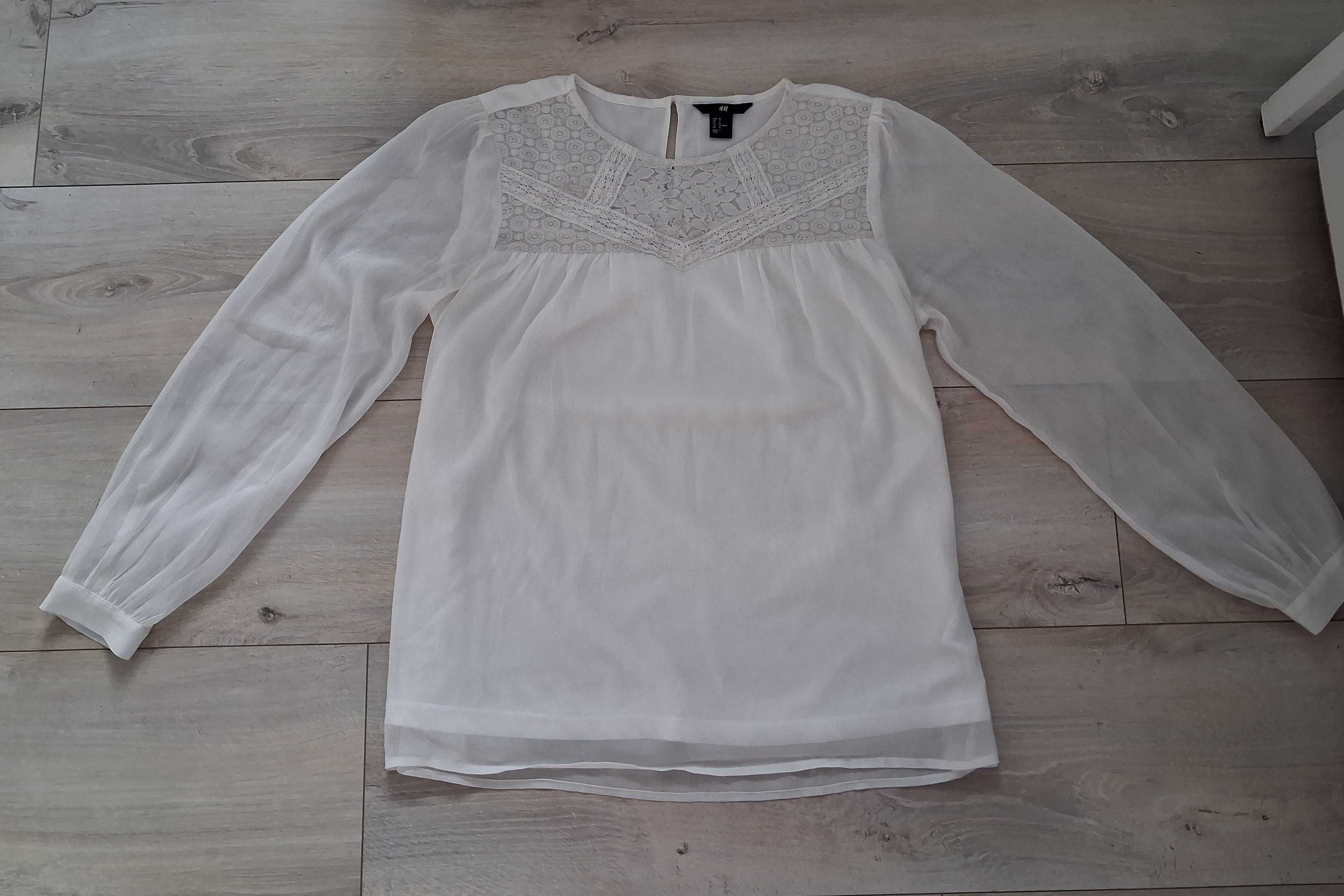 Śliczna Elegancka Biała Bluzka Bluzeczka H&M r. XL
