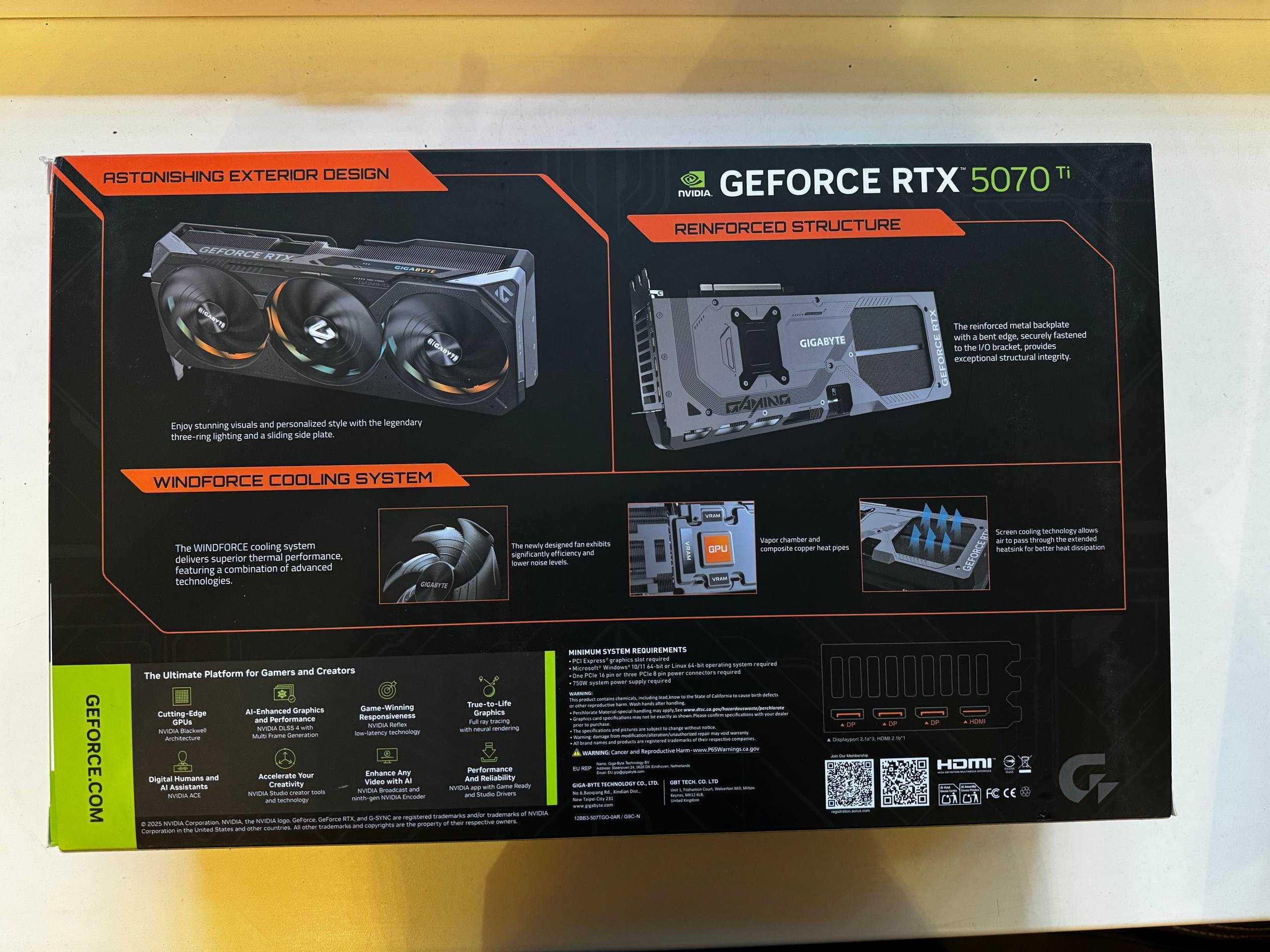 Gigabyte RTX 5070 Ti 16GB GDDR6 Gaming OC | Нова відеокарта