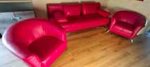 Zestaw wypoczynkowy OLIER Sofa i 2 fotele Eco skóra