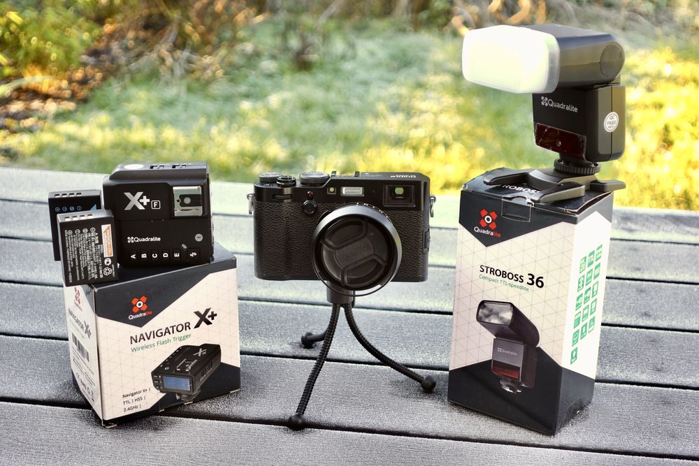 Fujifilm Fuji X100F+Quadralite Stroboss 36F+Quadralite Navigator X+F