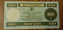 Bon towarowy Pewex z 1979 roku