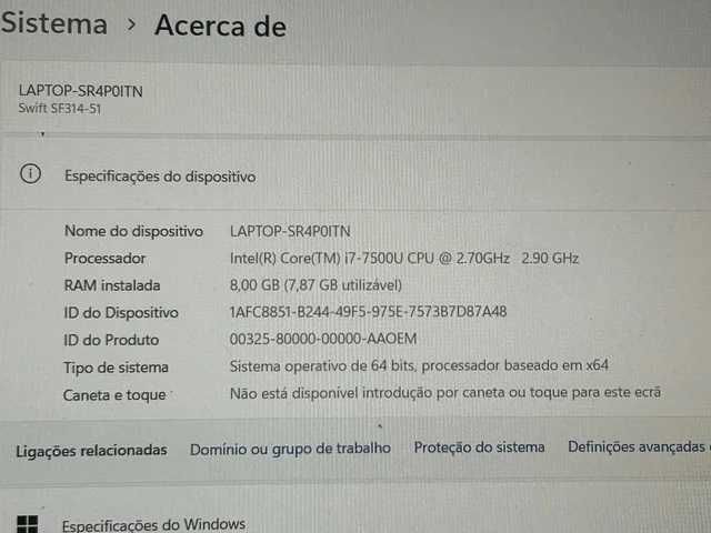 Portatil Acer Swift 3 | I7 | Windows 11 | 512 SSD