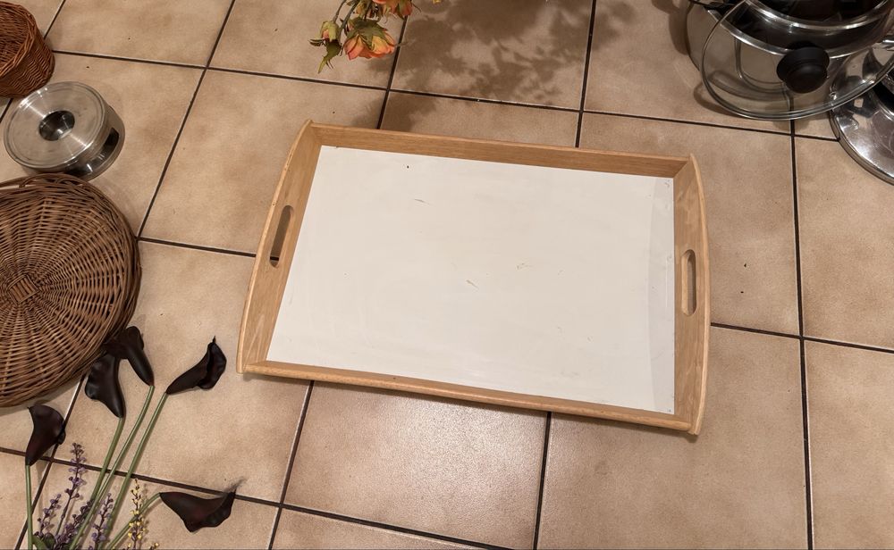 Duża Taca drewniana z uchwytami