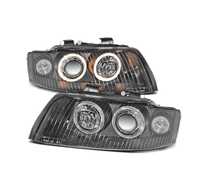 FARÓIS ANGEL EYES PARA AUDI A4 B6 00-04 PRETOS