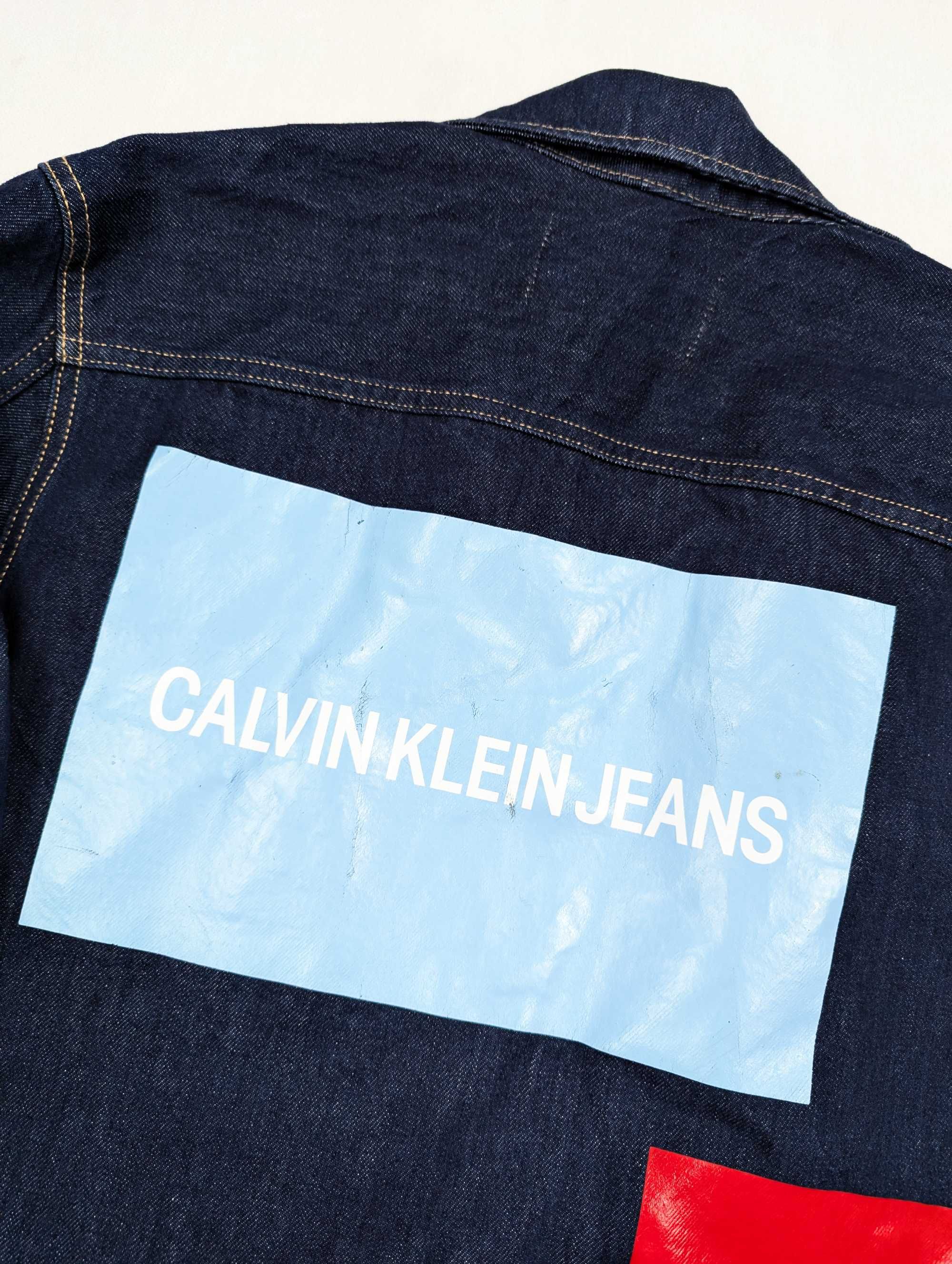 Calvin Klein granatowa kurtka jeansowa katana S logo