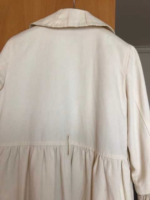 Casaco 3/4 linho e algodão cor crú