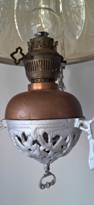 Stara wisząca lampa naftowa - ok. 80 cm