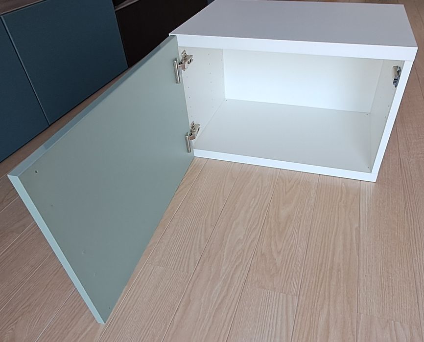 Estrutura Besta, Branco, com porta  Selsviken Azul / Acinzentado