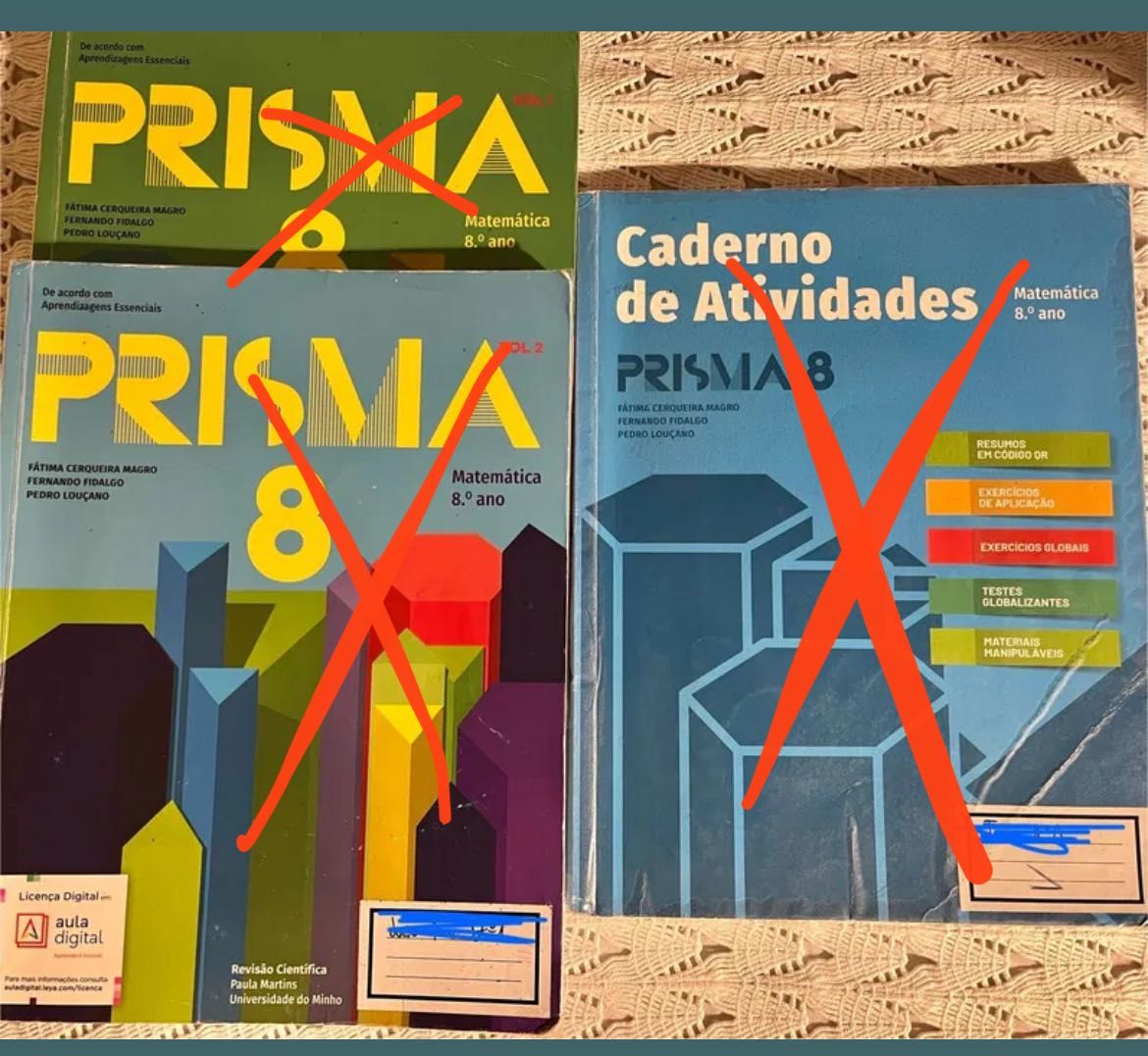 Manuais e atividades 8° ano: Francês Voilà, Missão Ambiente, Prisma 8