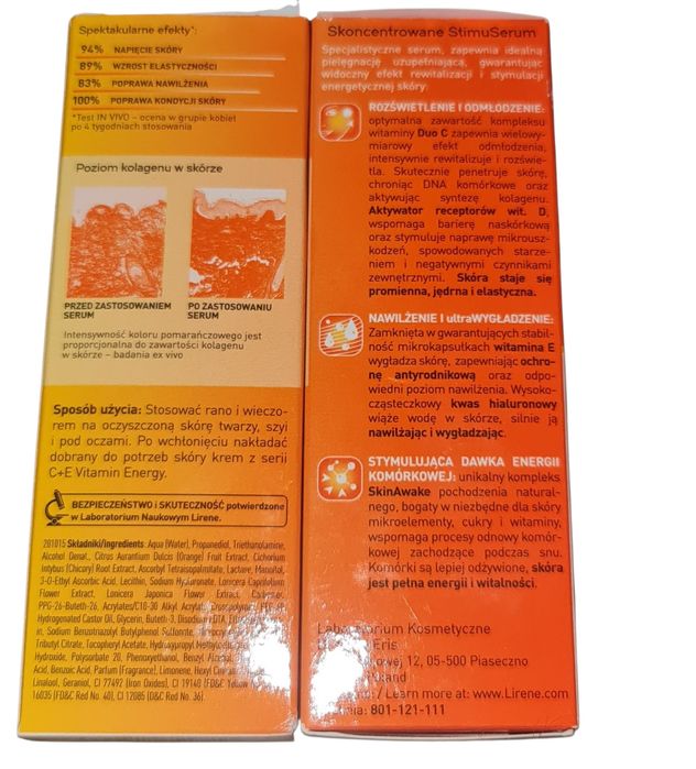 2 szt. Lirene C+E Vitamin Energy skoncentrowane stimuserum 30 ml