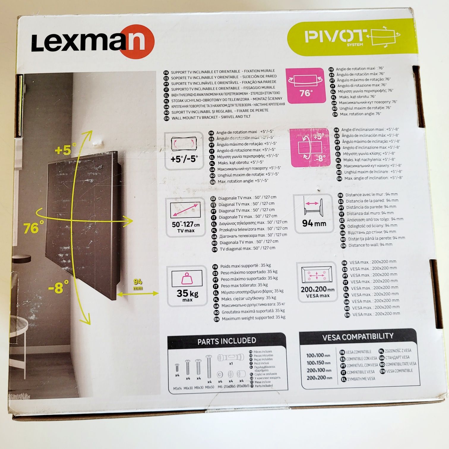 Uchwyt ścienny na tv lexman pivot ruchomy nowy