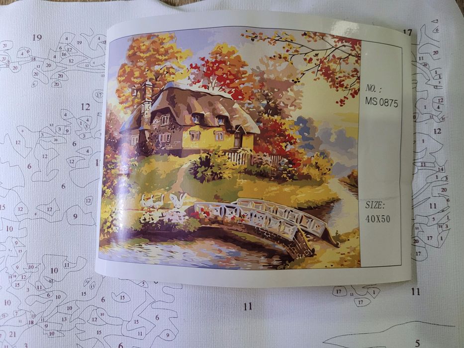 Malowanie po numerach Dom Jesień