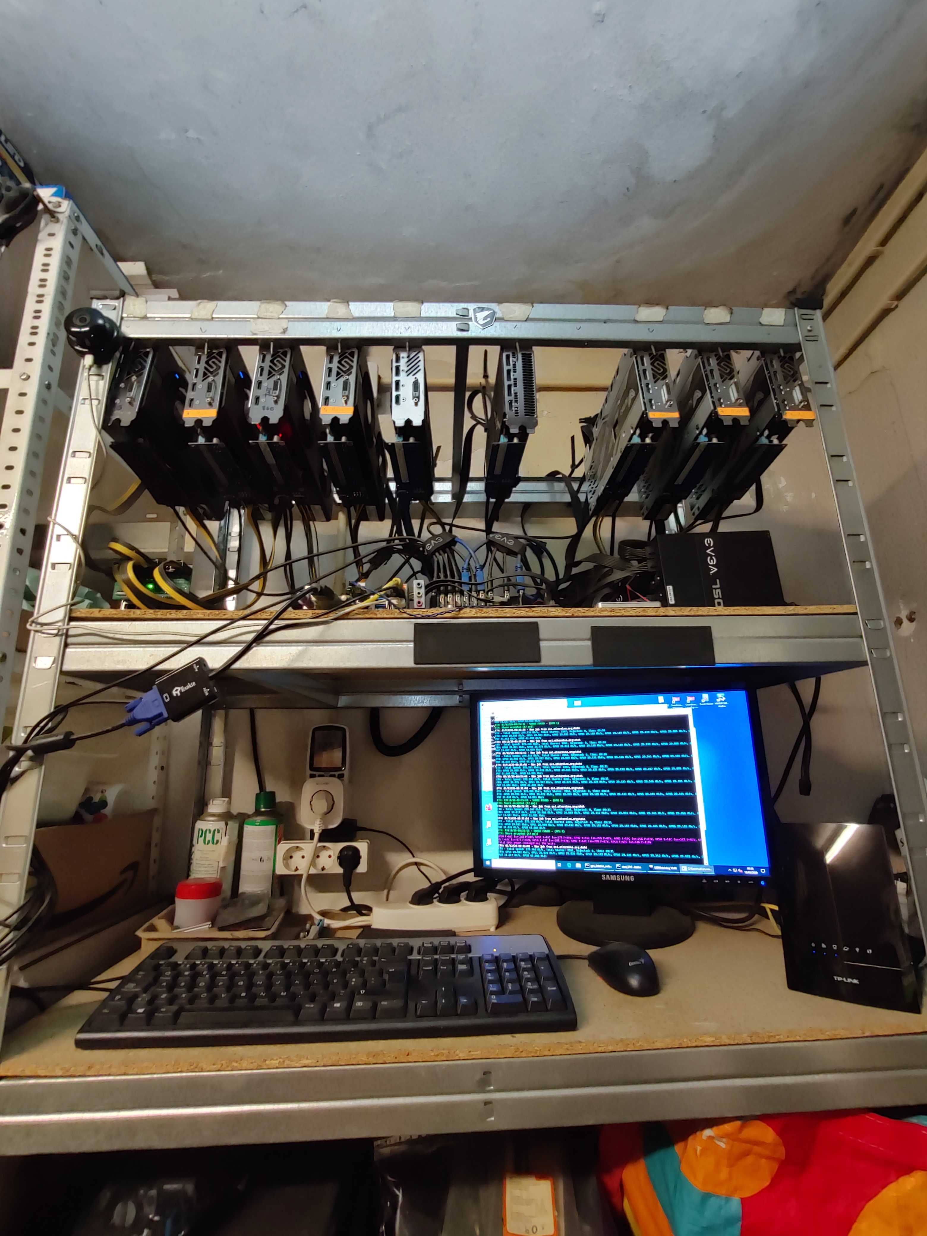 Rig de mineração | Mining rig | AMD RX580 Nitro+ e Vega 56