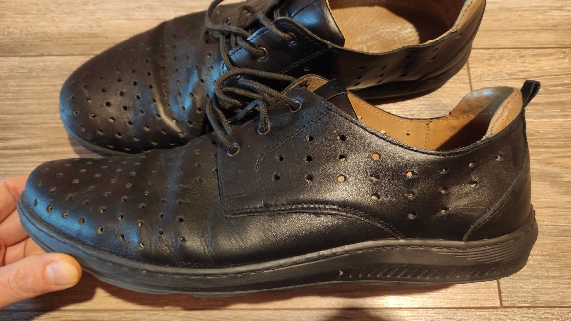 Męskie półbuty skórzane polska firma buty eleganckie wizytowe na lato