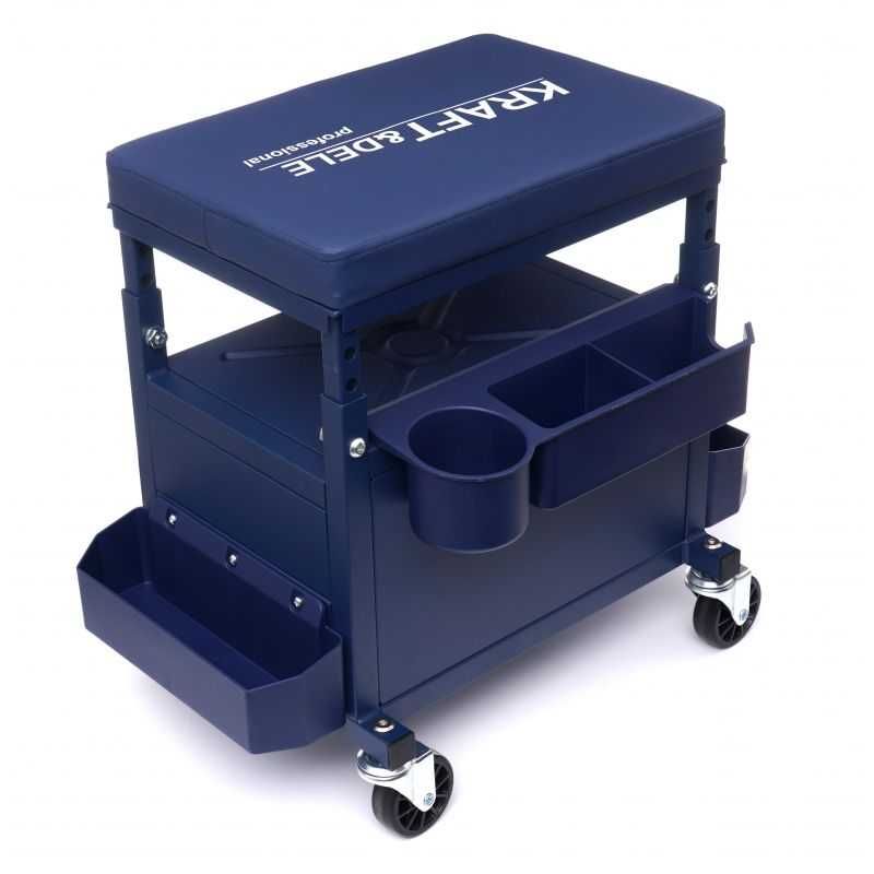TABORET stołek WARSZTATOWY na kółkach 1x szuflada 3x półki KD10761