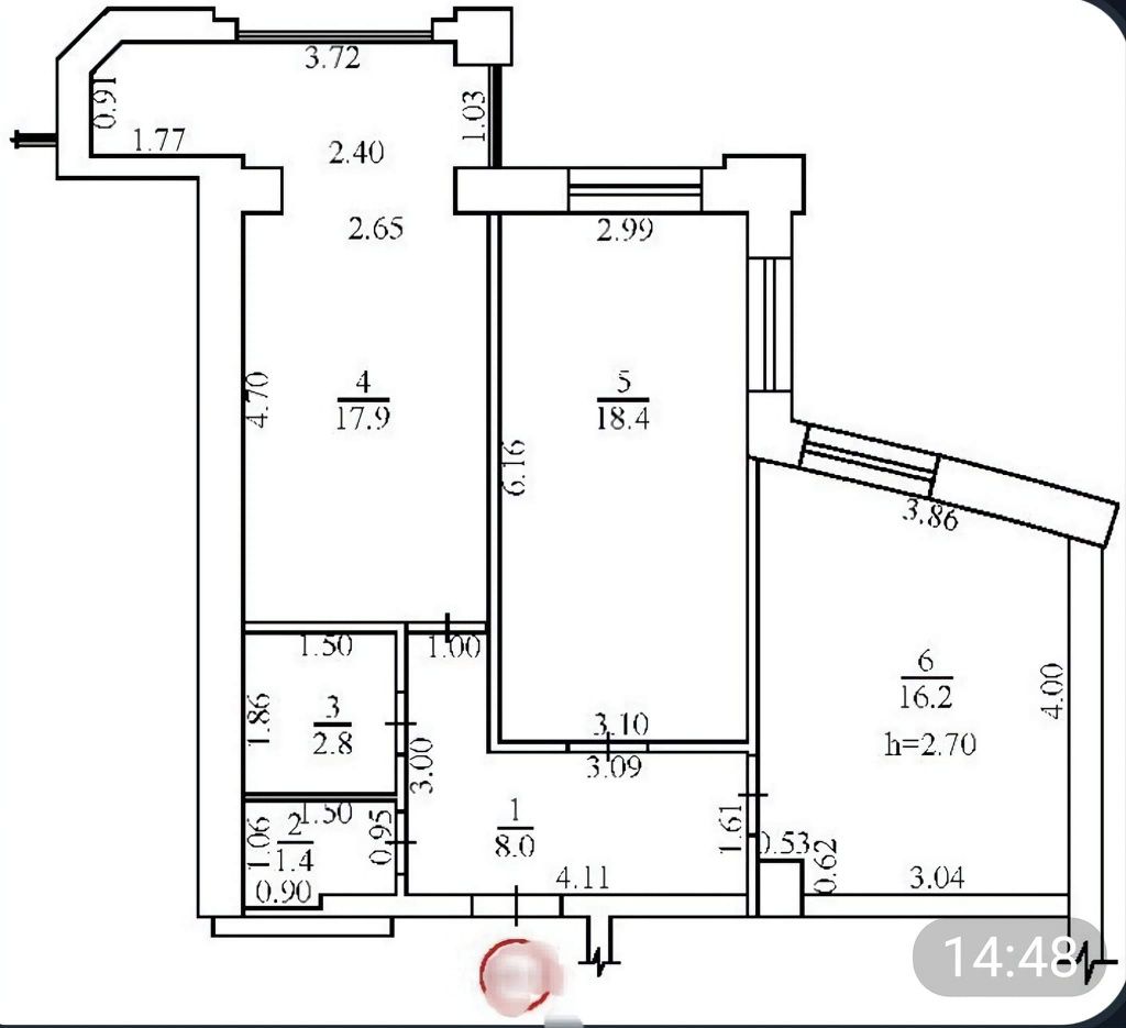 Продам 2-х.кім.квартиру на ЖК"Набережна"