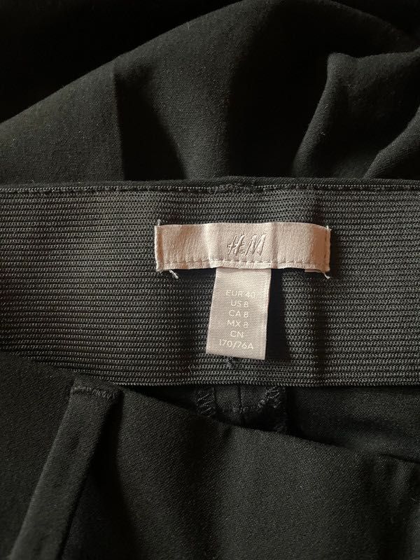 Spodnie czarne garniturowe proste h&m L 40 m wiskoza wysoki stan