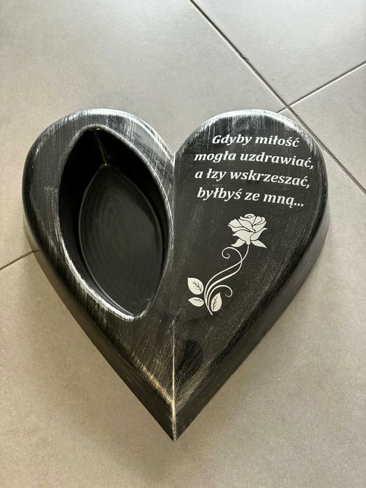 Doniczka SERCE kwiaty na grób cmentarz dla mężczyzny OKAZJA!