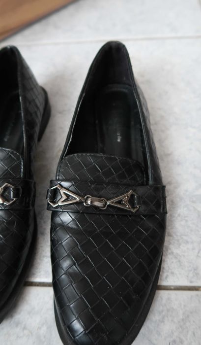 CCC lofersy czarne skórzane mokasyny buty żeglarskie