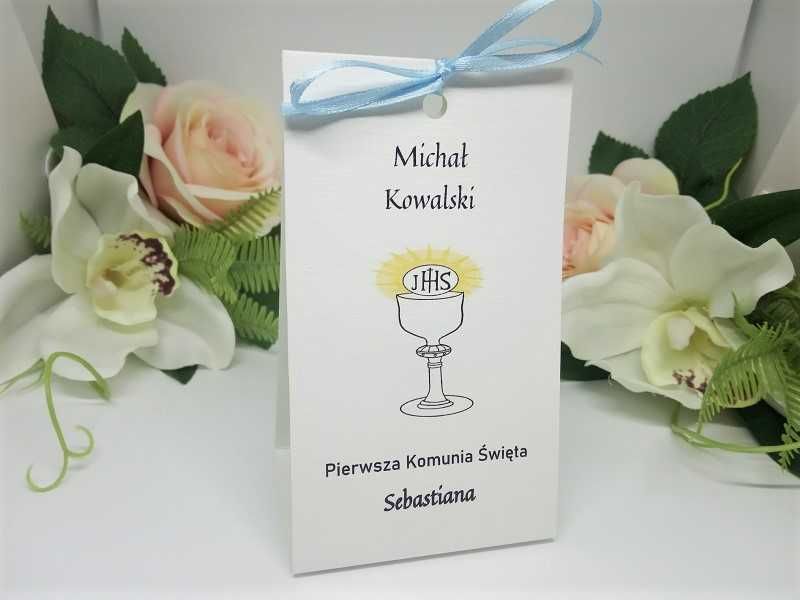 WK14A * Podziękowanie + winietka na Komunię z kielichem