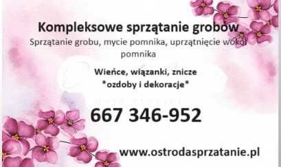 Sprzątanie pomników, całoroczna opieka nad grobami