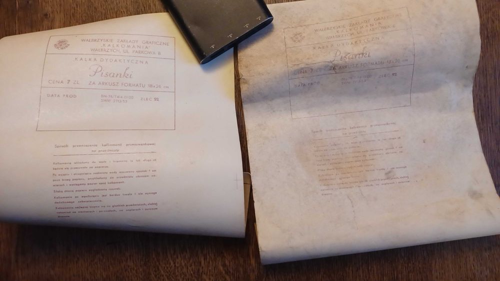 kalkomania PRL 1978 pisanki 2 sztuki - na świąteczne jajka + prezent