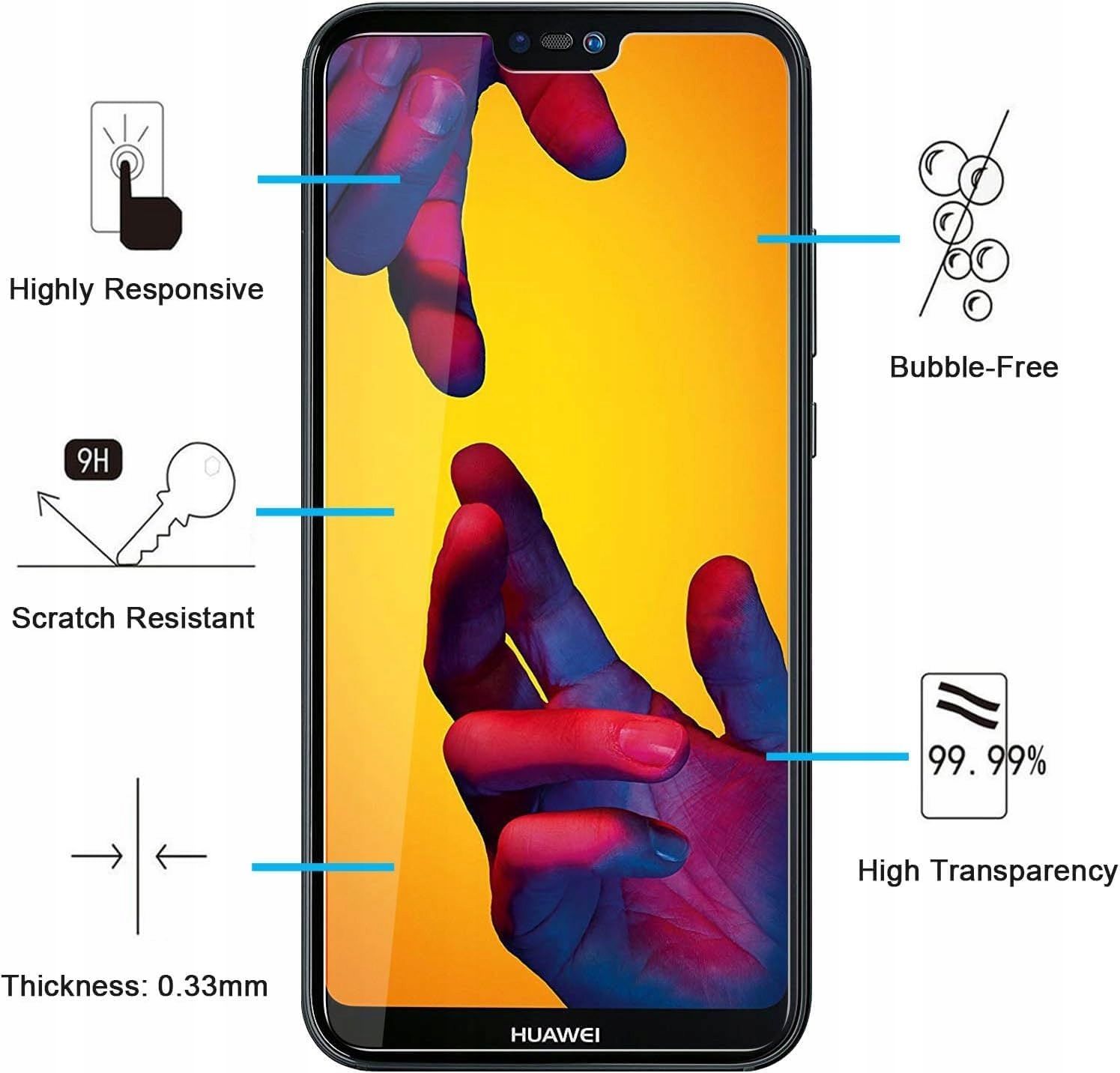 NEW'C - Zestaw 2x Szkło Hartowane do Huawei P20 Lite