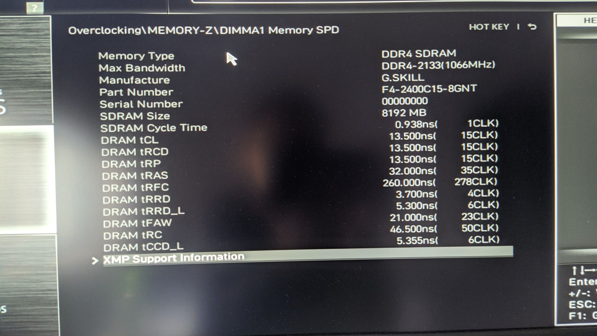Memória RAM G.Skill Value 2400Mhz CL15 1 x 8GB Single Rank